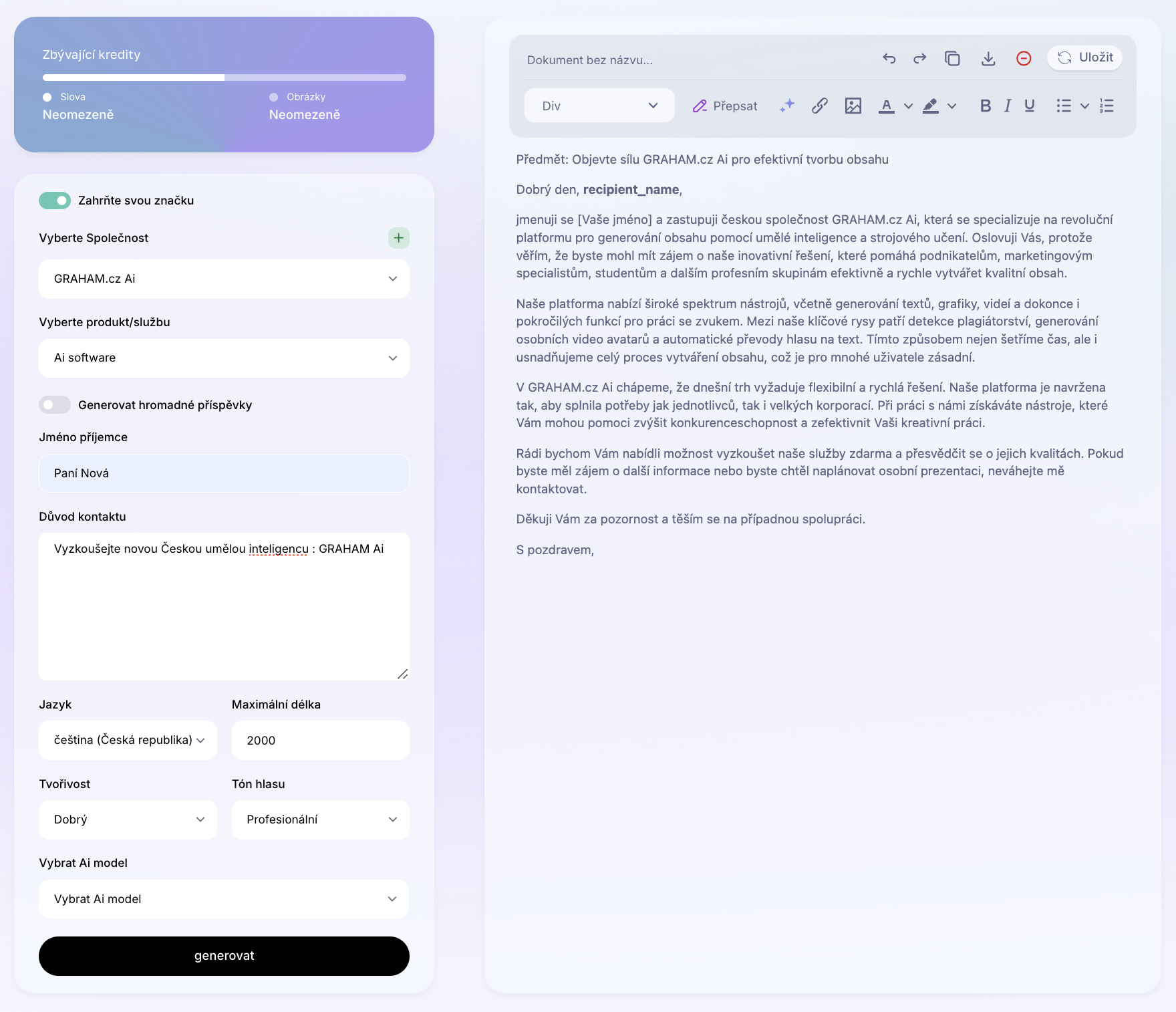 Ai Šablona: Generátor studených emailů. Jak vytvořit studené (cold e-mailing) emailové kampaně? Příklady použití