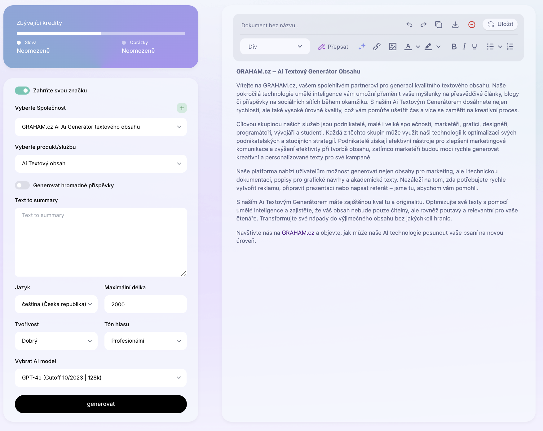 Ai Šablona: Generátor shrnutí textu. Jak shrnout text? Příklady použití