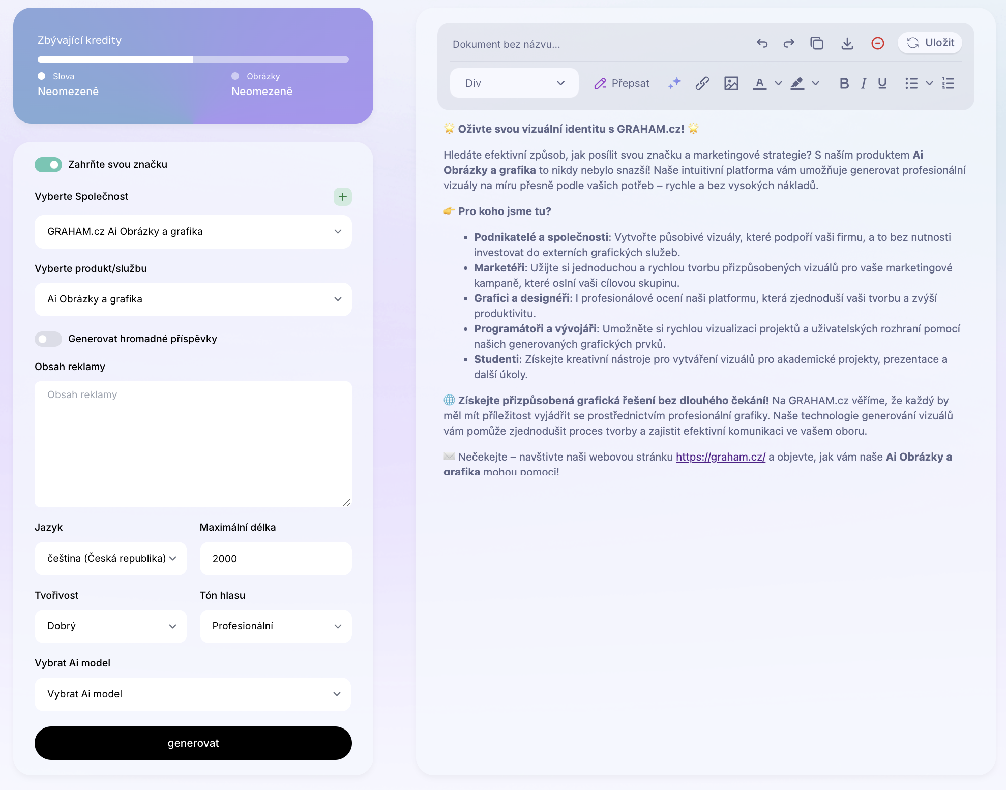 Ai Šablona: Generátor Facebook reklam. Jak vytvořit Facebook reklamu? Příklady použití