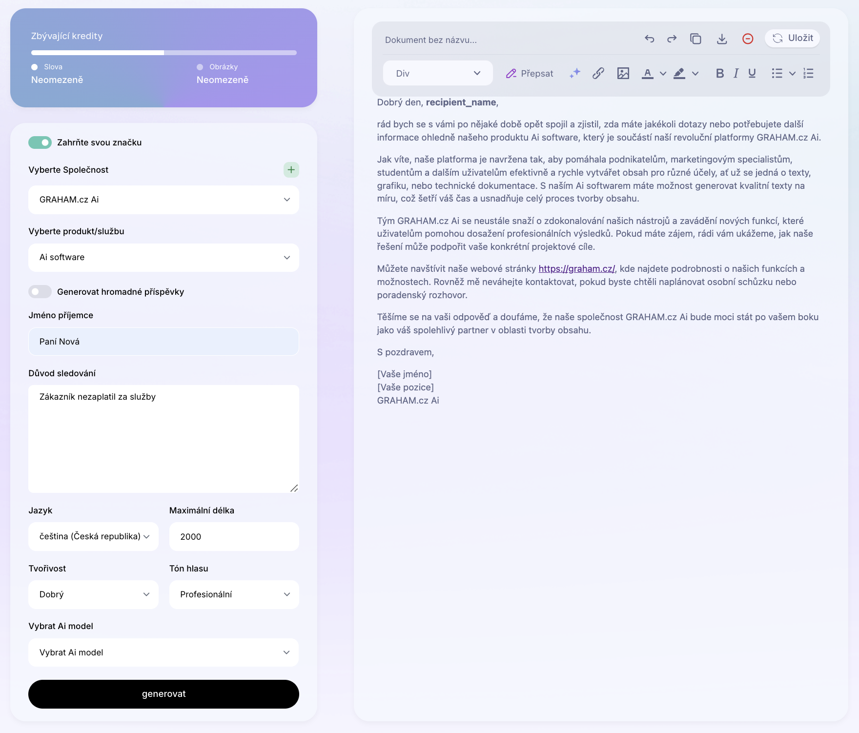Ai Šablona: Generátor připomínacích a retenčních emailů. Jak vytvořit připomínací a opakované email? Jak vymyslet automatizaci emailových kampaní? Příklady použití